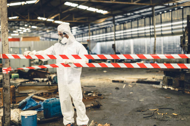 Professional Sewage Cleanup technician working in Malibu, CA